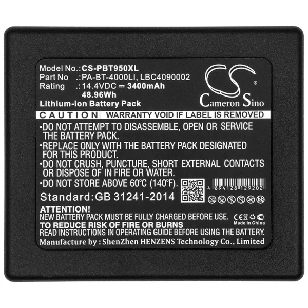 Brother P touch P 950 NW RuggedJet RJ , PA-BB-001, PA-BB-002, PT-D800W, PT-E800T/TK, PT-E850TKW Replacement Battery 3400mAh / 48.96Wh