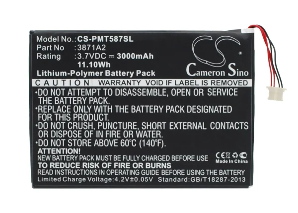 Prestigio Multipad 7.0 Ultra Duo, PMT5877C Replacement Battery 3000mAh / 11.10Wh