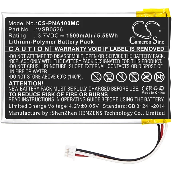 Panasonic HX-A100, HX-A100-H, HX-A1M, HX-A500, HX-A500-D, HX-A500-H Series Replacement Battery 1500mAh / 5.55Wh