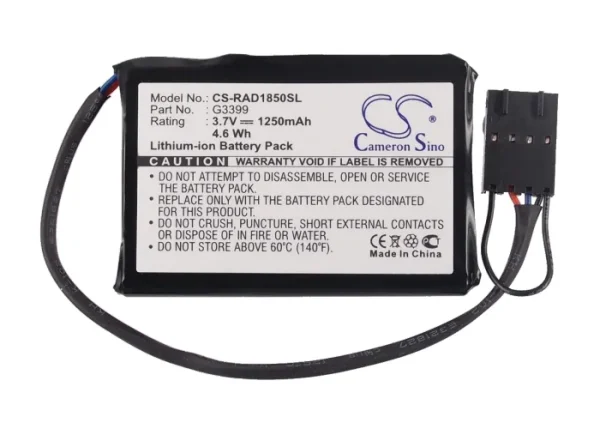 DELL Poweredge 1850, Poweredge 2800, Poweredge 2850 Series Replacement Battery 1250mAh/4.62Wh