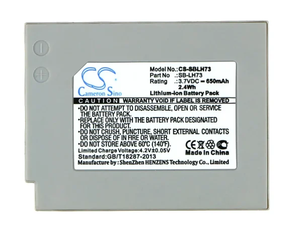 Samsung SDC-MS61S Series Replacement Battery 650mAh