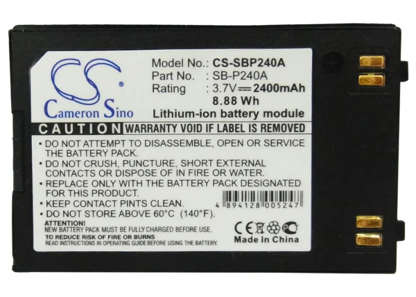 Samsung SC-MM10, SC-MM10BL, SC-MM10S, SC-MM11, SC-MM11BL, SC-MM11S Series Replacement Battery 2400mAh