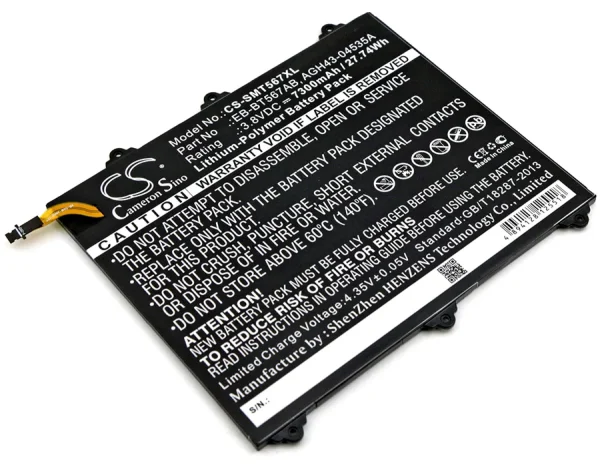 Samsung Galaxy Tab E 9.6 XLTE, SM-T560NU, SM-T567, SM-T567V Replacement Battery 7300mAh / 27.74Wh - Image 3