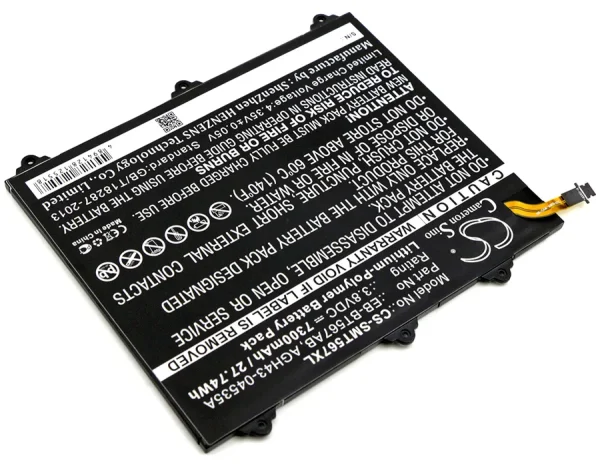 Samsung Galaxy Tab E 9.6 XLTE, SM-T560NU, SM-T567, SM-T567V Replacement Battery 7300mAh / 27.74Wh - Image 4