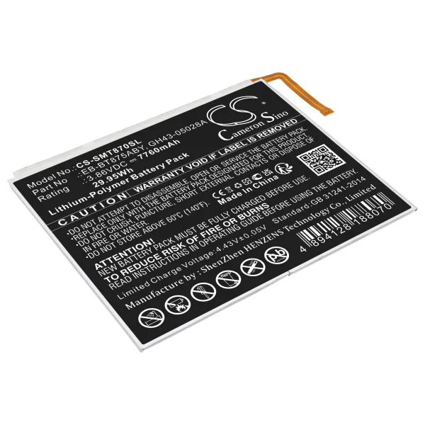 Samsung Galaxy Tab S7 11.0, Galaxy Tab S7 5G UW 11.0, SM-T870, SM-T875N, SM-T878U Replacement Battery 7760mAh / 29.95Wh - Image 4