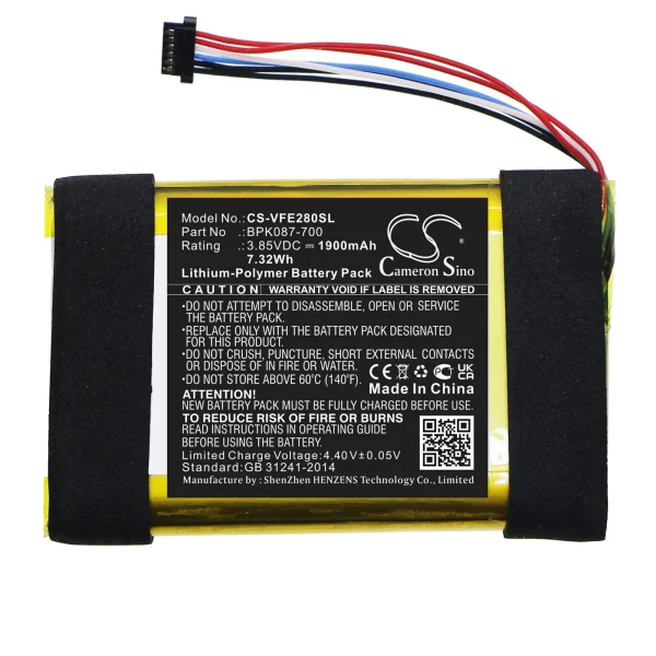 VeriFone e280, M087-602-11-WWA Replacement Battery 1900mAh / 7.32Wh