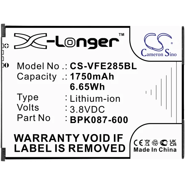 VeriFone E285, IPAY E285 Replacement Battery 1750mAh / 6.65Wh