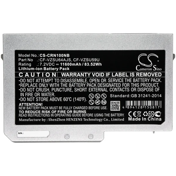 Panasonic CF-N10, CF-N8, CF-N9, CF-S1 Series Replacement Battery 11600mAh / 83.52Wh