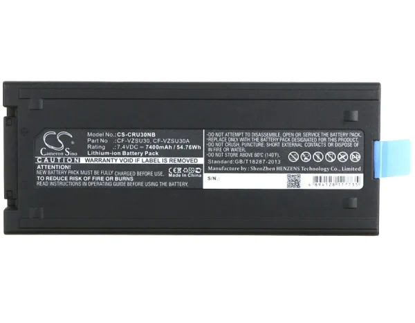 Panasonic Toughbook CF18, Toughbook CF-18, Toughbook CF-18D, Toughbook CF-18F Series Replacement Battery 7400mAh / 54.76Wh