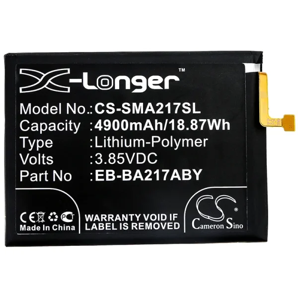 Samsung Galaxy A21s 2020, SM-A217F, SM-A217F/DS, SM-A217F/DSN, Series Replacement Battery 4900mAh / 18.87Wh