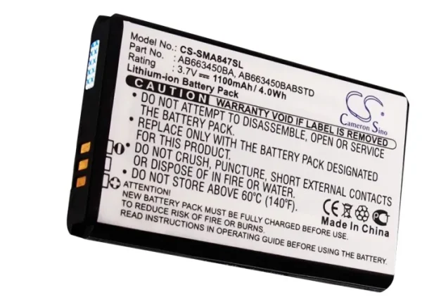 Samsung Rugby II, Rugby II A847, Rugby III, SGH-A847, SGH-A997 Series Replacement Battery 1100mAh/4.0Wh