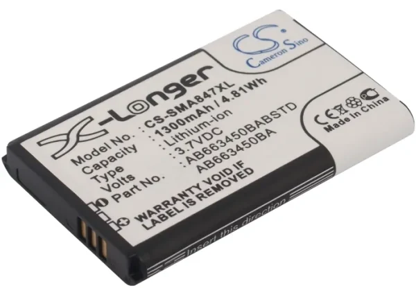 Samsung Rugby II, Rugby II A847, Rugby III, SGH-A847, SGH-A997 Series Replacement Battery 1300mAh/4.81Wh - Image 2