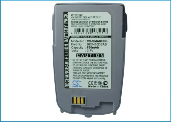 Samsung MM-A880, SPH-A880 Series Replacement Battery 850mAh