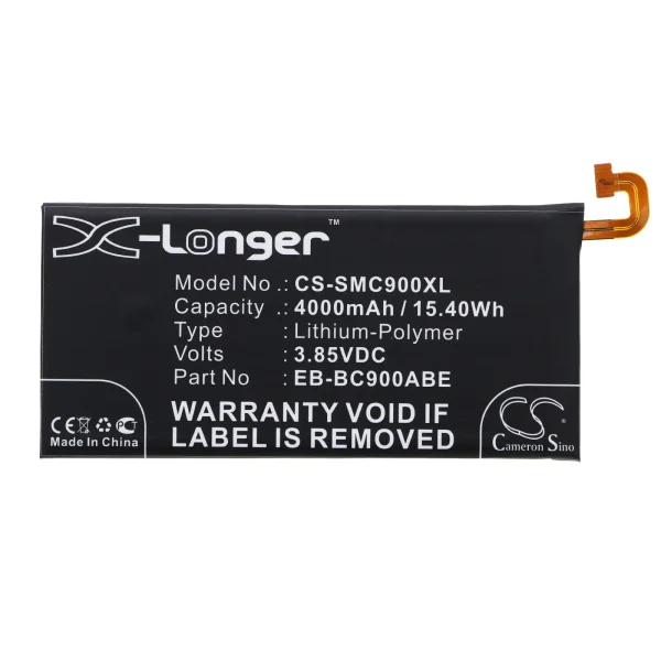 Samsung Galaxy C9 Pro, Galaxy C9 Pro Duos, Galaxy C9 Pro Duos TD-LTE, SM-C9000, SM-C9008 Series Replacement Battery 4000mAh / 15.40Wh