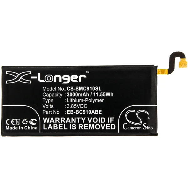 Samsung Galaxy C10 Pro, Galaxy C910, SM-C9100 Series Replacement Battery 3000mAh / 11.55Wh