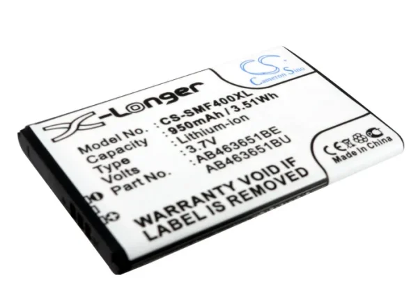 Samsung Blade, Chat 322, Genio Qwerty, GH-J800, Glamour S7070 Series Replacement Battery 950mAh / 3.52Wh - Image 3