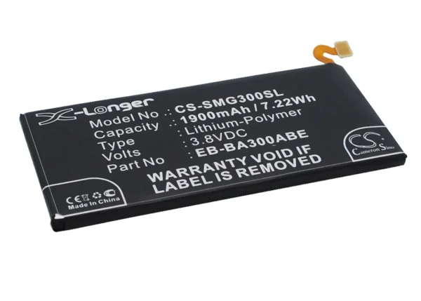 Samsung Galaxy A3, Galaxy A3 Duos, SM-A3000, SM-A3009, SM-A300F Series Replacement Battery 1900mAh / 7.22Wh - Image 3