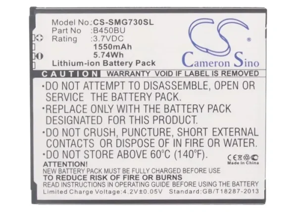 Samsung Afyon, Galaxy Core 4G, Galaxy Core Mini, Galaxy Core Mini 4G TD-LTE, GT-I1819 Series Replacement Battery 1550mAh / 5.74Wh