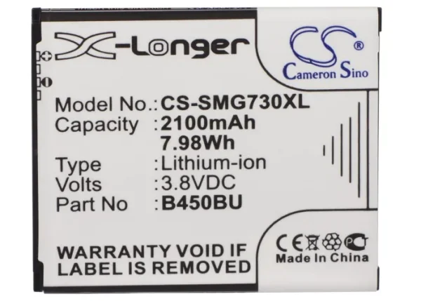 Samsung Afyon, Galaxy Core 4G, Galaxy Core Mini, Galaxy Core Mini 4G TD-LTE, GT-I1819 Series Replacement Battery 2100mAh / 7.98Wh