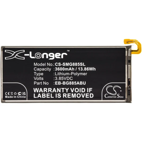 Samsung Galaxy A8 Star, Galaxy A9 Star, SM-G8858, SM-G885F/DS, SM-G885S Series Replacement Battery 3600mAh / 13.86Wh