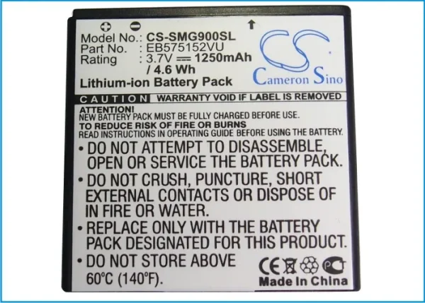 Samsung Captivate Glide, Captivate I897, Cetus, Cetus i917, Cetus SGH-i917 Series Replacement Battery 1250mAh/4.63Wh