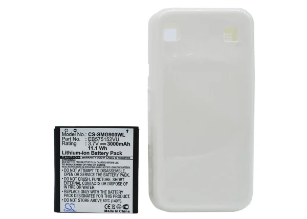 Samsung Galaxy S, Galaxy S PLUS, GT-9001, GT-i9000, GT-i9008 Series Replacement Battery 3000mAh/11.1Wh