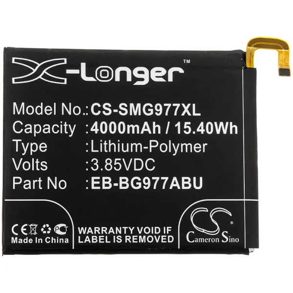 Samsung Galaxy S10 5G, SM-G977, SM-G977B, SM-G977N, SM-G977P Series Replacement Battery 4000mAh / 15.40Wh