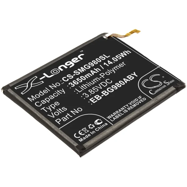 Samsung Galaxy S11e, Galaxy S20, SC-51A, SGH-N410, SM-G980F Series Replacement Battery 3650mAh / 14.05Wh - Image 3