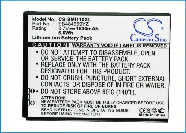 Samsung Galaxy Proclaim S720, Galaxy S i500, Illusion, Illusion i110, SCH-i110 Series Replacement Battery 1500mAh/5.55Wh