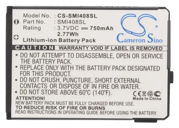 Samsung SGH-i400, SGH-i408 Series Replacement Battery 750mAh