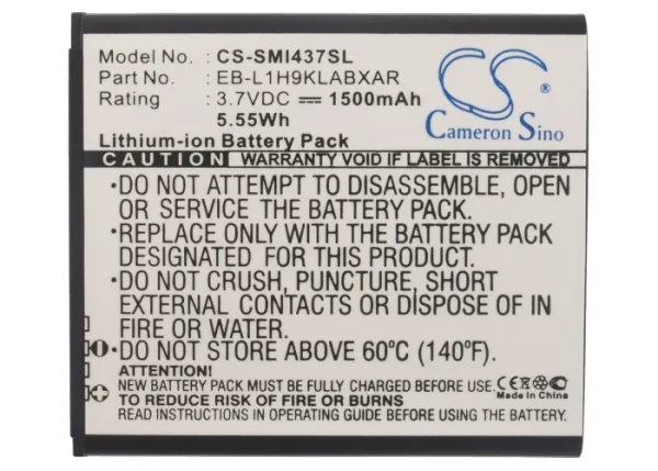 Samsung Galaxy Express, Galaxy Express 4G LTE, GT-I8730, GT-I8730T, SGH-I437 Series Replacement Battery 1500mAh/5.55Wh