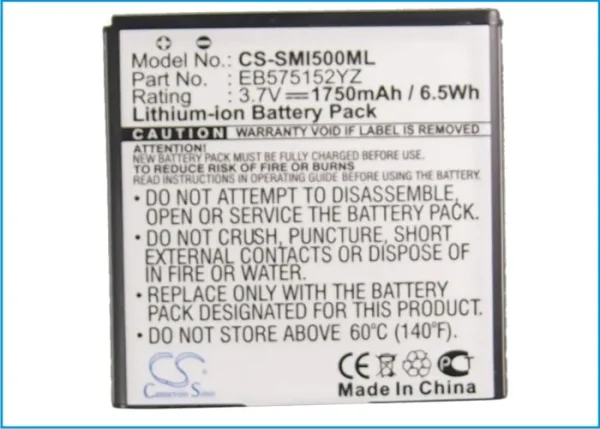 Samsung SCH-i500S Series Replacement Battery 1750mAh/6.5Wh