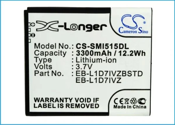 Samsung SCH-I515 Series Replacement Battery 3300mAh / 12.21Wh