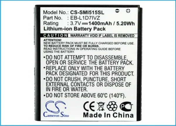 Samsung SCH-I515 Series Replacement Battery 1400mAh/5.18Wh