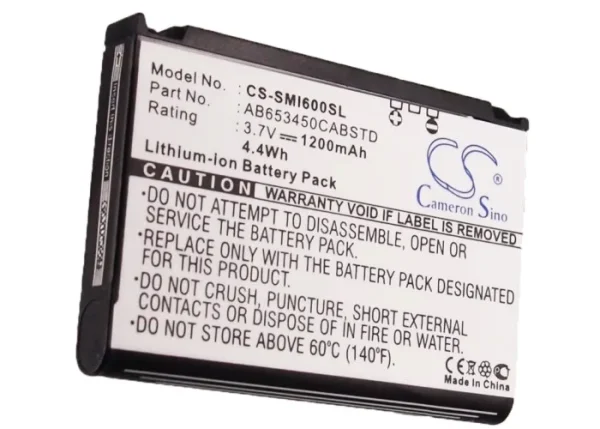 Samsung ACCESS A827, ACE I325, BlackJack, ETERNITY A867, GT-C6620 Series Replacement Battery 1200mAh