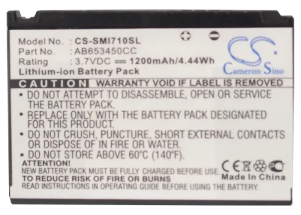 Samsung SGH-i710, SGH-i718 Series Replacement Battery 1200mAh