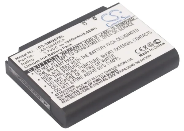 Samsung Access A827, Ace i325, BlackJack i607, Blackjack SGH-i607, Epix SGH-i907 Series Replacement Battery 1800mAh - Image 3