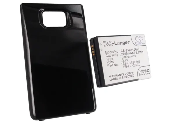 Samsung Galaxy S II, Galaxy S2, GT-I9100 Series Replacement Battery 2600mAh/9.62Wh