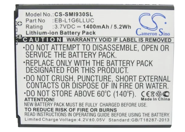 Samsung Baffin, Galaxy S 3, Galaxy S 3 LTE, Galaxy S III, Galaxy S III LTE Series Replacement Battery 1400mAh / 5.18Wh