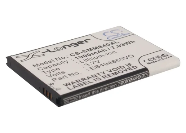 Samsung Galaxy Prevail 2, Galaxy Prevail II, Galaxy Ring, SPH-M840, Series Replacement Battery 1900mAh/7.03Wh - Image 2