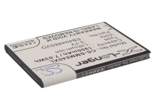 Samsung Galaxy Prevail 2, Galaxy Prevail II, Galaxy Ring, SPH-M840, Series Replacement Battery 1900mAh/7.03Wh - Image 5