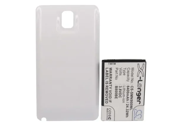 Samsung Galaxy Note 3, Galaxy Note III, SC-01F, SGH-N075, SM-N900 Series Replacement Battery 6400mAh / 24.32Wh