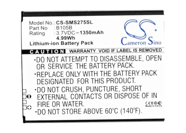 Samsung Galaxy Ace 3 LTE, Galaxy Light, Garda, GT-I7275, GT-S7275 Series Replacement Battery 1350mAh / 5.00Wh