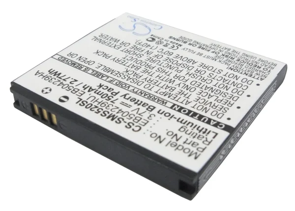 Samsung GT-S5200, GT-S5200C, S5200, SGH-A187, Series Replacement Battery 750mAh - Image 2