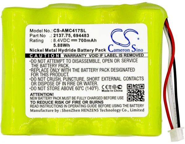 AEMC 6417 Ground Tester, PEL 102, PEL 103 Series Replacement Battery 700mAh / 5.88Wh