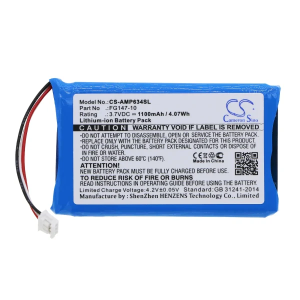 AMX Mio Modero remote controls, RS634 Series Replacement Battery 1100mAh / 4.07Wh