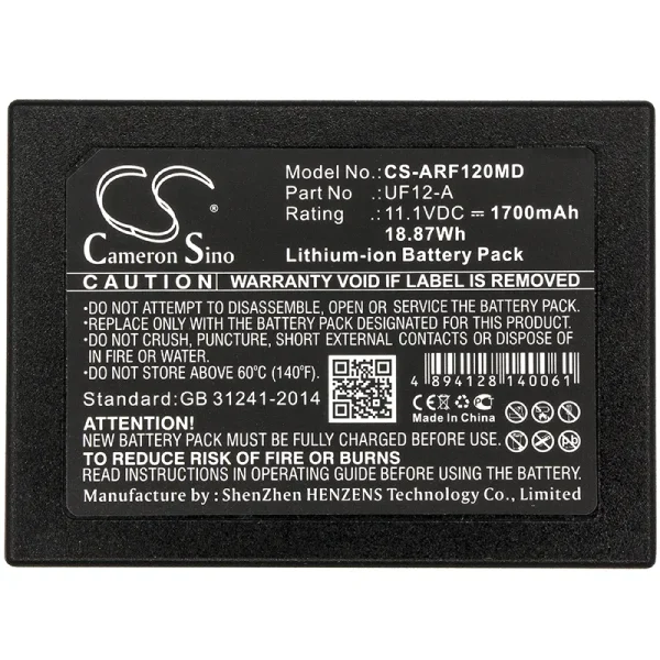 Ahram Biosystems Palm PCR G1-12, UF12-A Series Replacement Battery 1700mAh / 18.87Wh