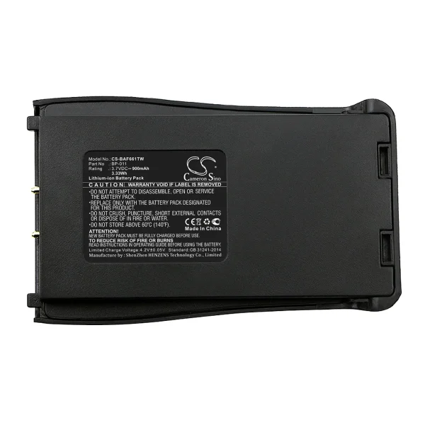 Baofeng BF-666S, BF-666-S, BF-777S, BF-777-S, BF-888S Series Replacement Battery 900mAh / 3.33Wh