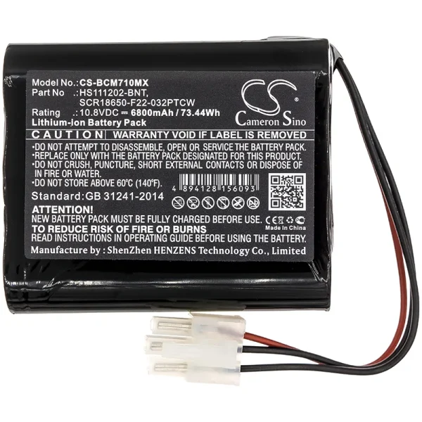 Bionet BM7Vet Optional Series Replacement Battery 6800mAh / 73.44Wh