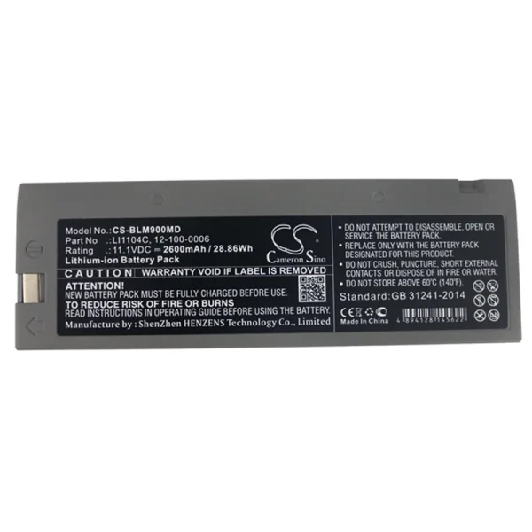 Biolight Argus LMS-10, M66, M69, M8000 Series Replacement Battery 2600mAh / 28.86Wh